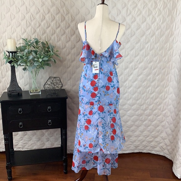 Bardot Blue Chiffon Floral Maxi - size 4 & 12 - Picture 5 of 11